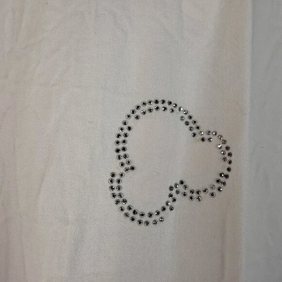 Kar-ma sweater rhinestone details Italy White Hooded Top with Heart Accents - Picture 3 of 13